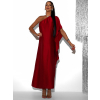 Bordó asymetrické dlouhé šaty HUDIESI