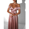 Starorůžové saténové dlouhé společenské šaty DIJATA