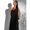 Černé plisované dlouhé elegantní šaty AUSTERE