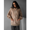 Hnědá basic oversize mikina CRUZY s kapucí