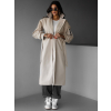 Krémový dlouhý kabát ANUBI na zavazování
