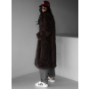 Hnědý faux fur dlouhý kožešinový kabát HOAIN