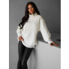 Bílý oversize svetr CARLA s rolákem