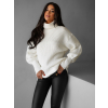 Bílý oversize svetr CARLA s rolákem