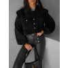 Černá krátká teddy stylová bunda BOBBY