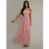Růžové elegantní dlouhé šaty FLOAT