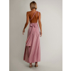 Starorůžové dlouhé šaty KATIE s vázáním