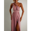 Starorůžové dlouhé šaty KATIE s vázáním