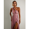Starorůžové dlouhé šaty KATIE s vázáním