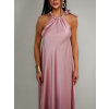 Starorůžové saténové dlouhé maxi šaty CORALLINE