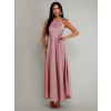 Starorůžové saténové dlouhé maxi šaty CORALLINE