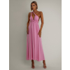 Baby růžové variabilní dlouhé šaty KATIE s vázáním