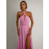 Baby růžové variabilní dlouhé šaty KATIE s vázáním