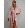 Světle růžové saténové šaty WOMAN s dlouhým rukávem