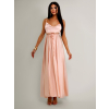 Světle růžové saténové šaty YASMINE s rozparkem