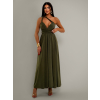 Khaki dlouhé variabilní šaty KATIE s vázáním