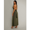 Khaki dlouhé variabilní šaty KATIE s vázáním