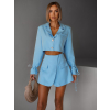 Modrý stylový komplet sukně a sako EINER