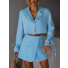 Modrý stylový komplet sukně a sako EINER