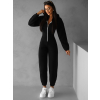 Černý teplákový overal MEDONA na zip