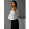 Bílý elegantní volný svetřík AIRINI