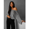 Šedý elegantní volný svetřík AIRINI