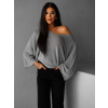 Šedý elegantní volný svetřík AIRINI