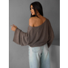 Hnědý elegantní volný svetřík AIRINI