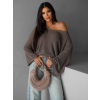 Hnědý elegantní volný svetřík AIRINI