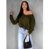Khaki elegantní volný svetřík TRONDE