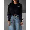 Černá bavlněná crop mikina WADIE