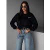 Černá bavlněná crop mikina WADIE