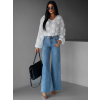 Modré široké wide leg džíny TOKAT