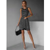 Černé pruhované áčkové šaty JENELLE