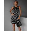 Černé pruhované áčkové šaty JENELLE