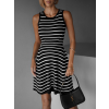 Černé pruhované áčkové šaty JENELLE