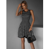 Černé pruhované áčkové šaty JENELLE