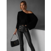 Černý elegantní volný svetřík AIRINI