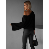 Černý elegantní volný svetřík AIRINI