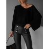 Černý elegantní volný svetřík AIRINI