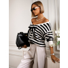Černý pruhovaný svetr LAIMA s mašlí