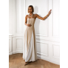 Béžové splývavé dlouhé šaty ELLKYE na ramínka