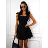 Černé krátké áčkové vypasované šaty GOBLE