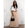 Béžové široké wide leg kalhoty VATIKA