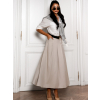 Béžová elegantní midi áčková sukně LACEL