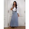 Modrá dlouhá džínová sukně SOGONUS na knoflíky