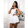 Bílé krátké bavlněné vypasované mini šaty LULLIS