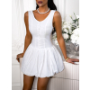 Bílé krátké bavlněné vypasované mini šaty LULLIS