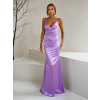 Fialové dlouhé společenské šaty LIFOSA pro družičky na ramínka