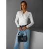 Bílý elegantní top SEDAME s dlouhým rukávem